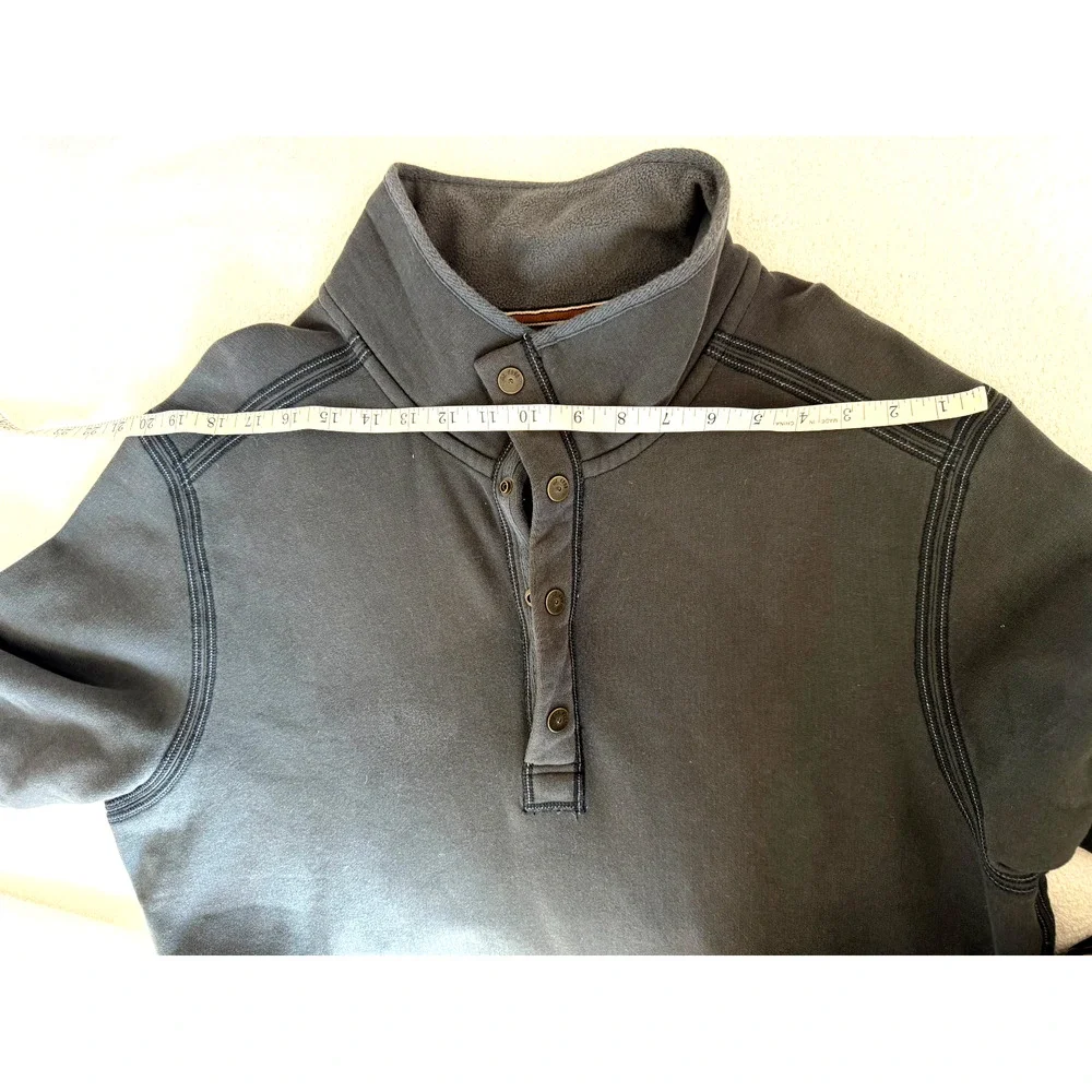 Tommy Bahama Sweatshirt Mens Fleece Cotton 1/4 Snap Zip Gray/Black Golf SZ -XL